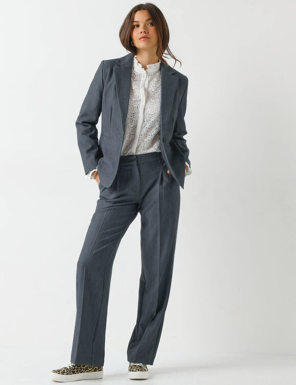 Veste blazer fluide, manches longues (gris chiné)