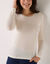 Warm T-shirt met lange mouwen van wolmix (ecru)