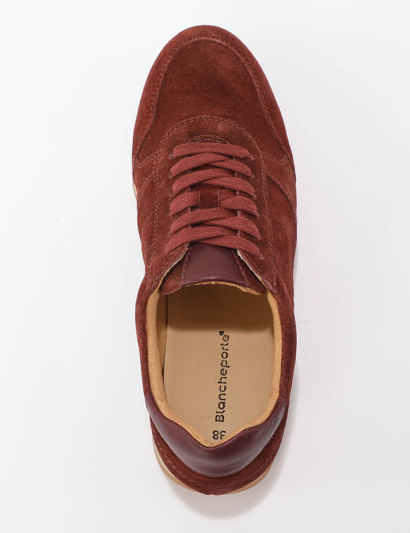 Sneakers van spaltleer (bordeaux)