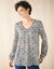 Tuniek met minimalistische print, crêpe (ecru / zwart)