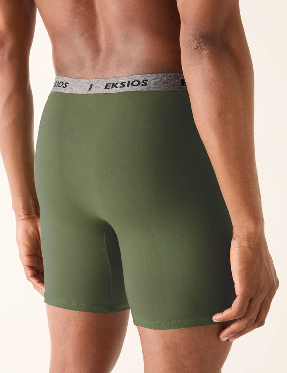 Boxer long coupe short - lot de 2 (marine + tilleul)