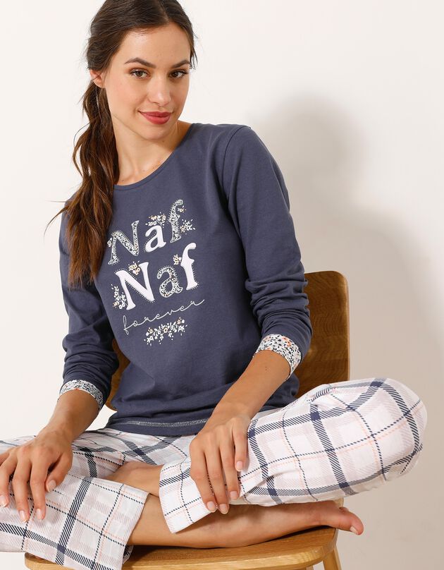 Bedrukte pyjama (blauw)