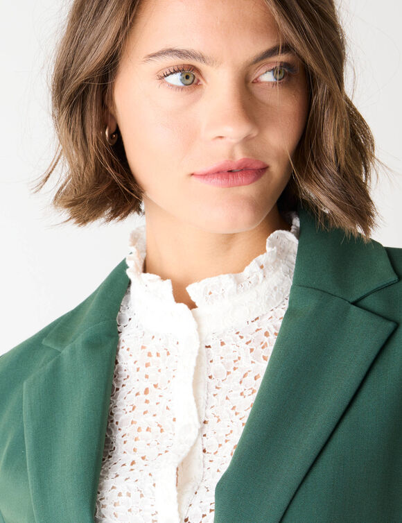 Veste blazer fluide, manches longues (vert sapin)