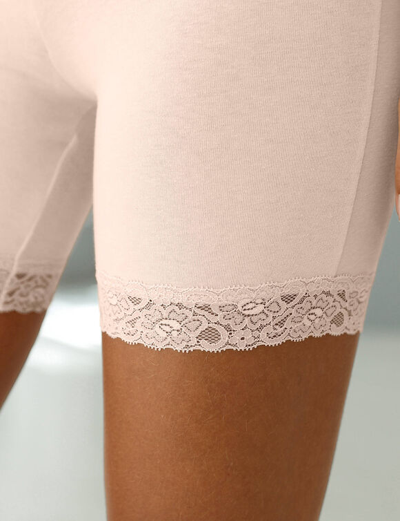 Pantybroekje in katoen en kant - set van 2 (huidkleur)