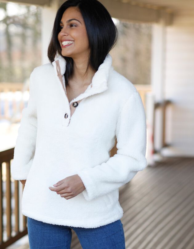 Sweater in pluchetricot (ecru)