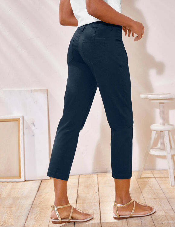 Pantacourt droit stretch (marine)