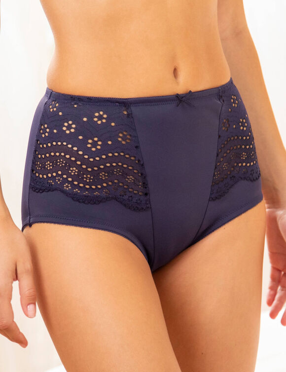 Maxislip met hoge taille in microvezel "Osilio" - set van 2 (marine)