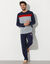Pantalon de pyjama bleu marine imprimé placé (marine)