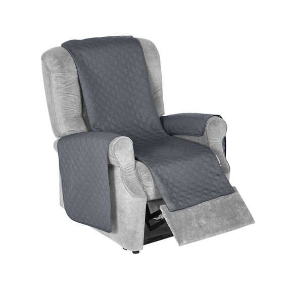 Protège-salon antiglisse microfibre matelassé (gris)