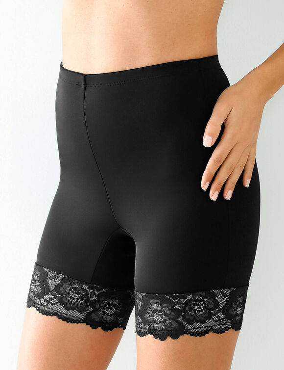 Pantybroekje in microvezel en kant - modellerend (zwart)