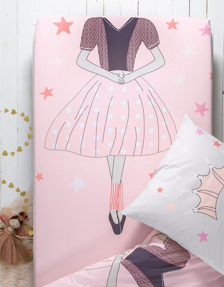Linge de lit enfant déguisement Princesse en coton  (rose poudré)