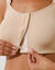 Brassière microfibre post-opératoire forme brassière ouverture devant par bande auto-agrippante - sans armatures (nude)