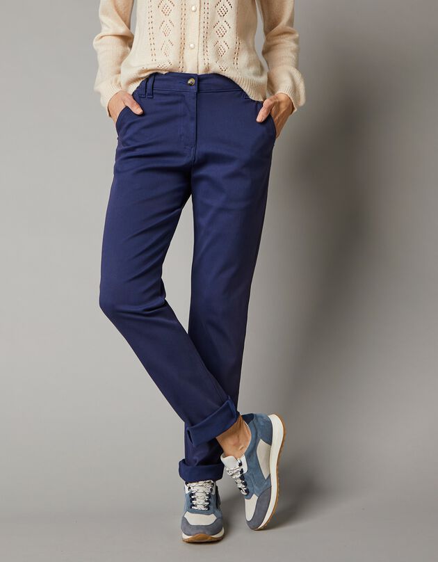 Pantalon chino stretch (marine)