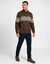 Pull jacquard col montant zipp&eacute; (marron)