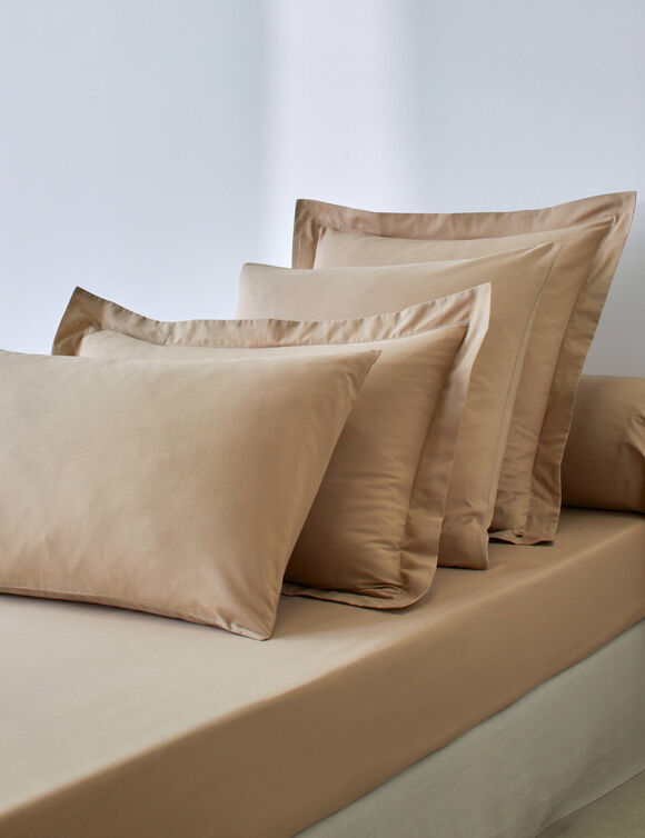 Linge de lit uni coton  (grège)