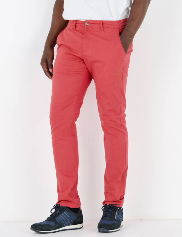 Pantalon chino toile sergé (corail grisé)