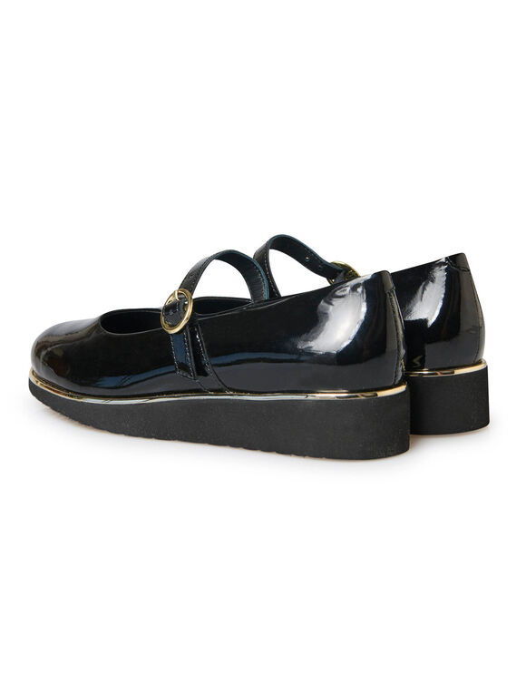 Babies compens&eacute;es cuir largeur confort (noir)