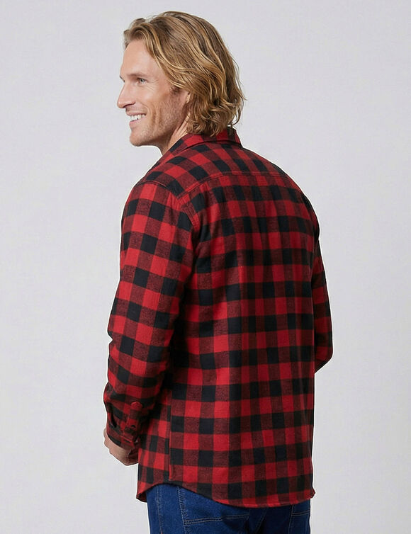 Chemise carreaux &eacute;cossais flanelle (rouge / noir)