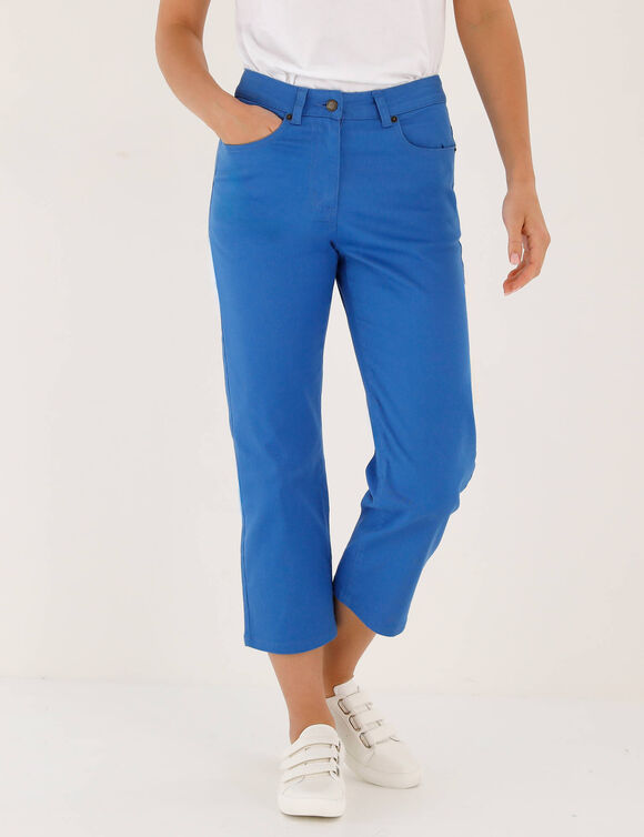 Effen rechte 7/8-broek (blauw)