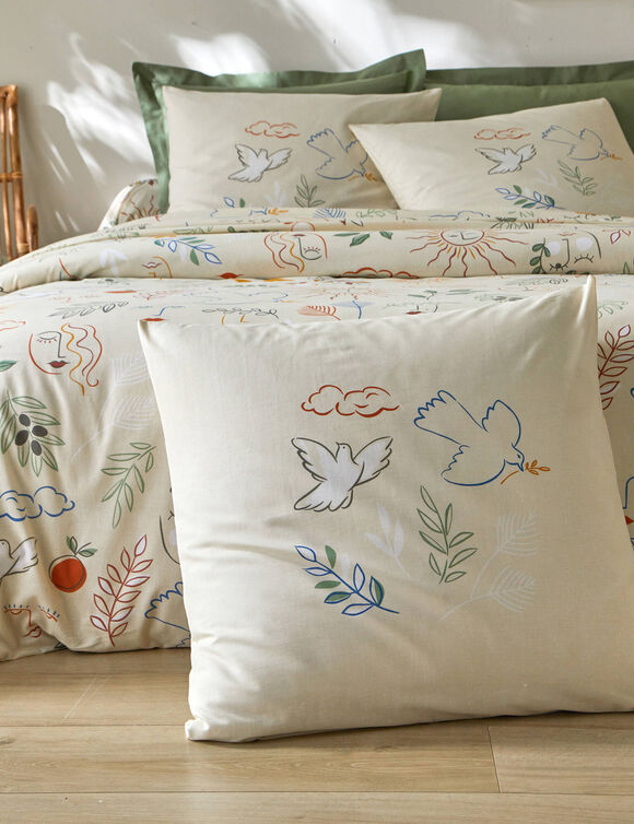 Linge de lit Madère imprimé provençal - en coton  (sable)