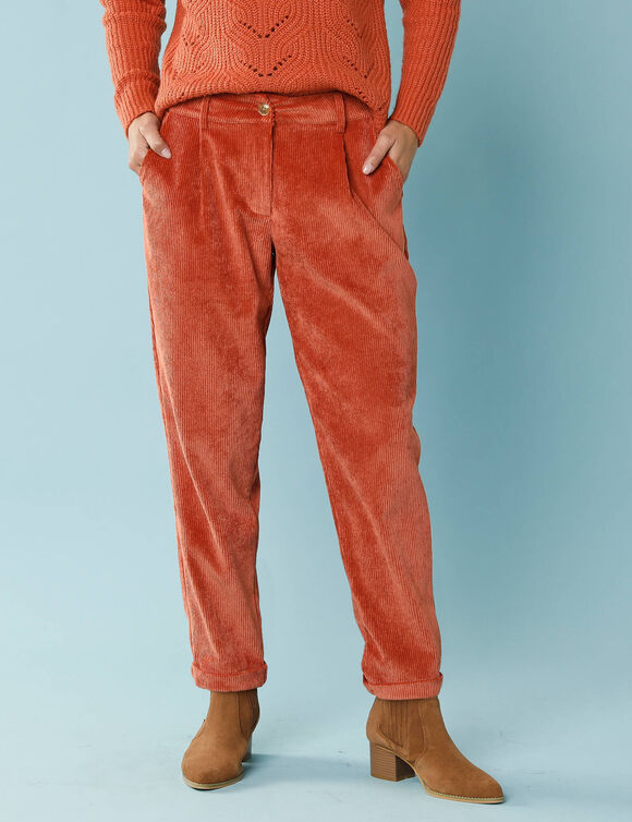 Pantalon 7/8ème en velours, Spécial Petites (paprika)