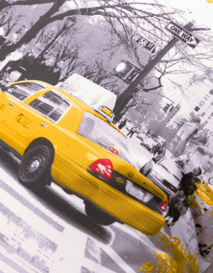 Bedlinnen voor kinderen Drive - polykatoen met print van New York taxi's (grijs)