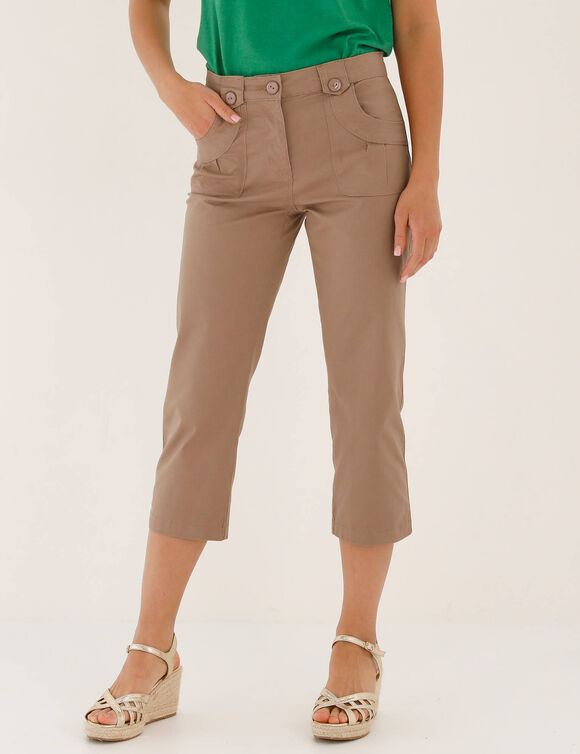 Pantacourt droit stretch (noisette)