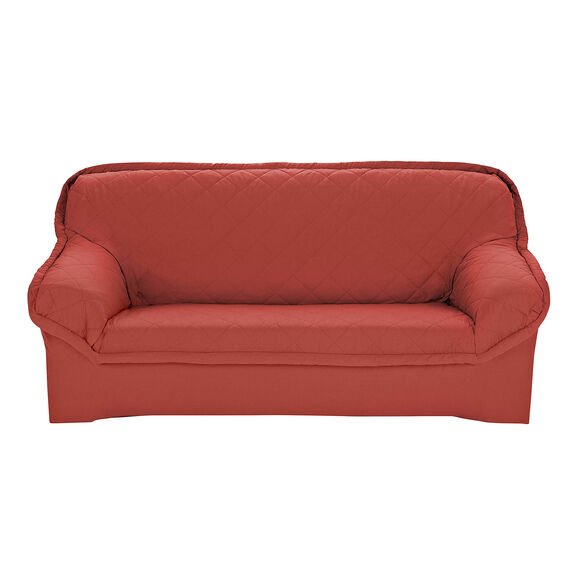 Housse préformée matelassée - fauteuils et canapés (terracotta)