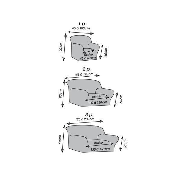 Housse préformée matelassée - fauteuils et canapés (gris perle)