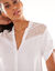 Effen tuniek met Tunesische hals en knopen (wit)