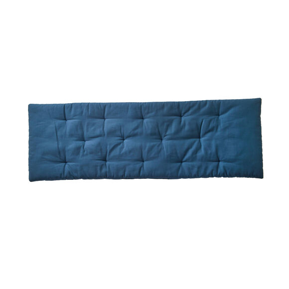 Lang, effen zitkussen voor zitbank (blauw)