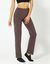 Pantalon droit maille taille &eacute;lastiqu&eacute;e (chocolat)
