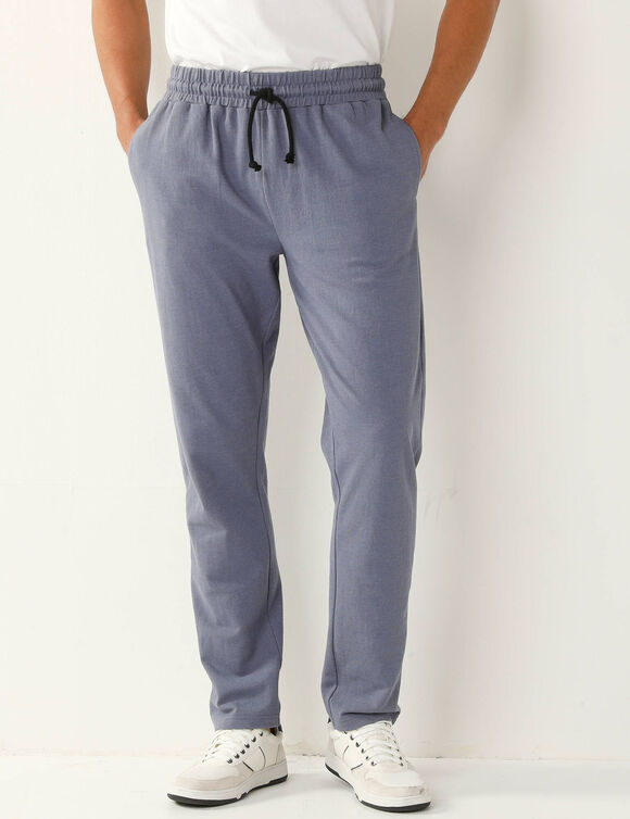 Pantalon de jogging en piqué de coton (bleu jean)