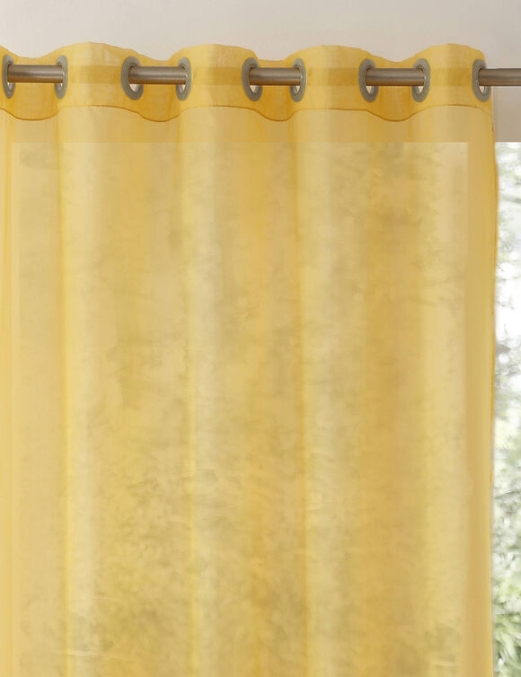 Panneau voile uni finition œillets (jaune)