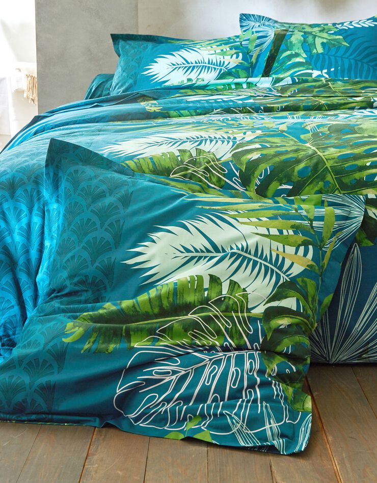 Bedlinnen Cayenne, in katoen met palmboomprint (groen)