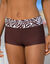Moduleerbare bikinishorty met zebraprint (chocolade)