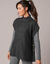 Pull col montant sans manches, maille perlée (anthracite chiné)