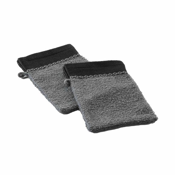 &Eacute;ponge unie 450 g/m&sup2; liteau jacquard confort moelleux (anthracite)