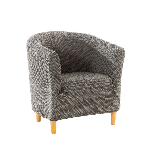 Housse texturée bi-extensible spéciale fauteuil cabriolet (gris chiné)