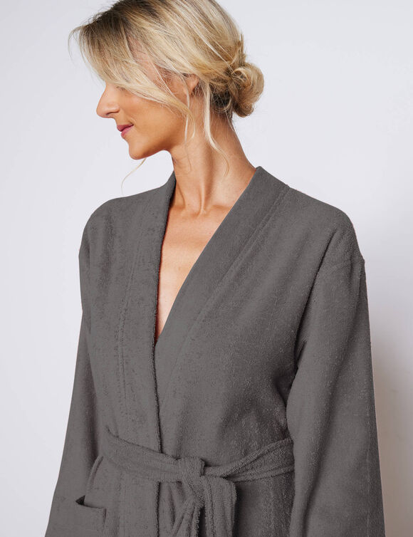 Peignoir mixte adute éponge bouclette 1er prix (anthracite)