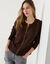Cardigan zipp&eacute;, maille moelleuse (chocolat)