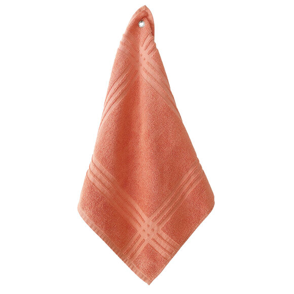 Vierkante absorberende handdoek in badstof - set van 4 (perzik)