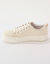 Sneakers in canvas, met sleehak, rits en veters (ecru)