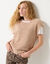 Pull sans manches maille bouclette, épaules tombantes (beige)