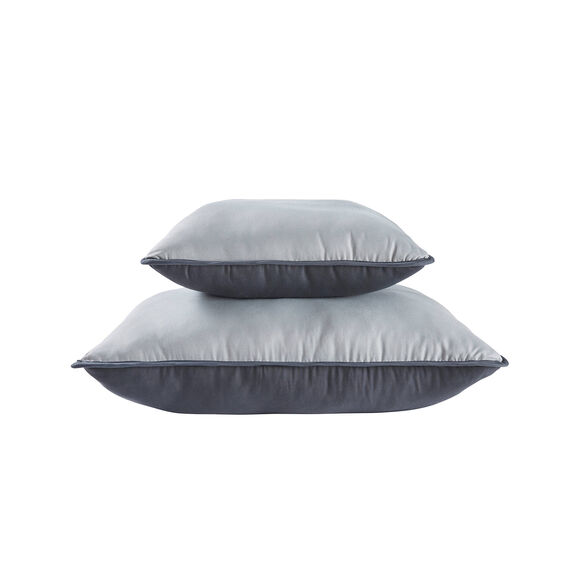 Couette bicolore microfibre 350 g/m² (gris / anthracite)