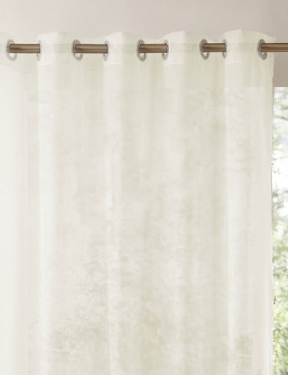 Panneau voile uni finition &oelig;illets (ivoire)