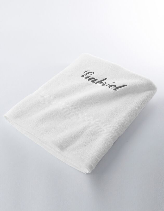 Effen handdoek, zacht comfort, personaliseerbaar (wit)