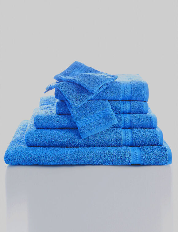 Collectie effen handdoeken 420 g/m2 met zacht comfort (felblauw)