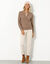 Cardigan boutonn&eacute; maille fantaisie (taupe clair)
