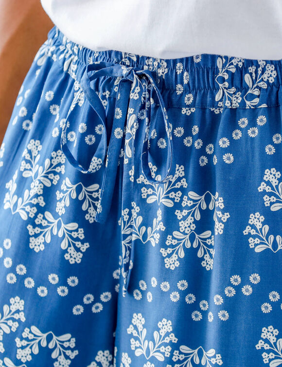 Short fluide imprimé (bleu jean)